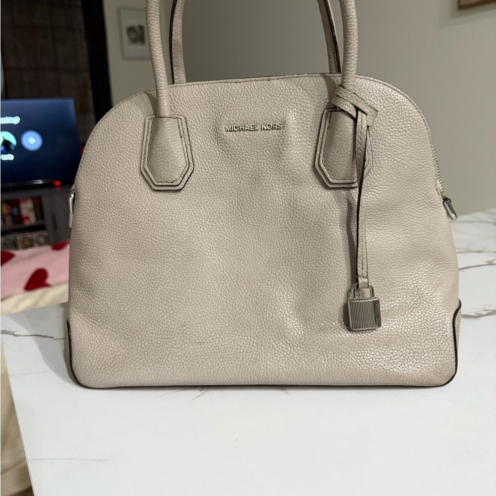 Michael Kors Beige Leather Satchel